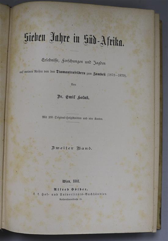 Holub, Emil - Sieben Jahre in Sud-Afrika, 2 vols, 8vo, original pictorial cloth gilt, Vienna 1881